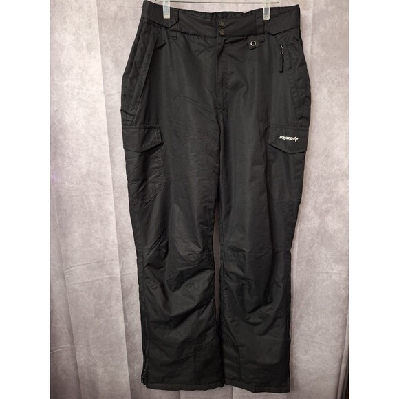 SkiGear Mens Insulated Cargo Ski  Pants Sz Large Black Weatherproof Outdoors - Picture 4 of 14